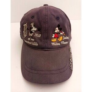 VTG Disney World 90s White Tag Mickey Through the Years Navy Strapback Hat